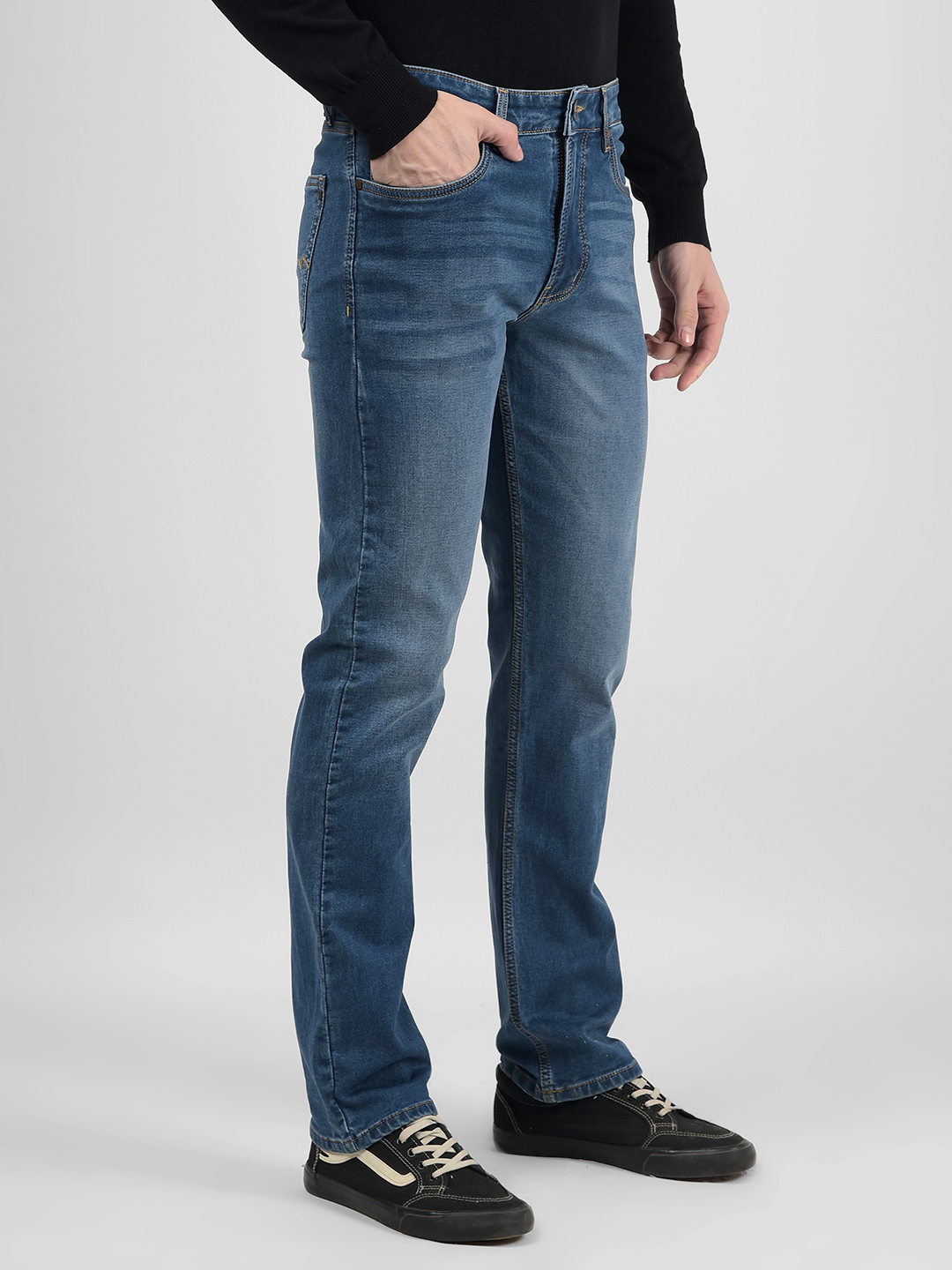 Numero Uno Men Solid Blue Jeans